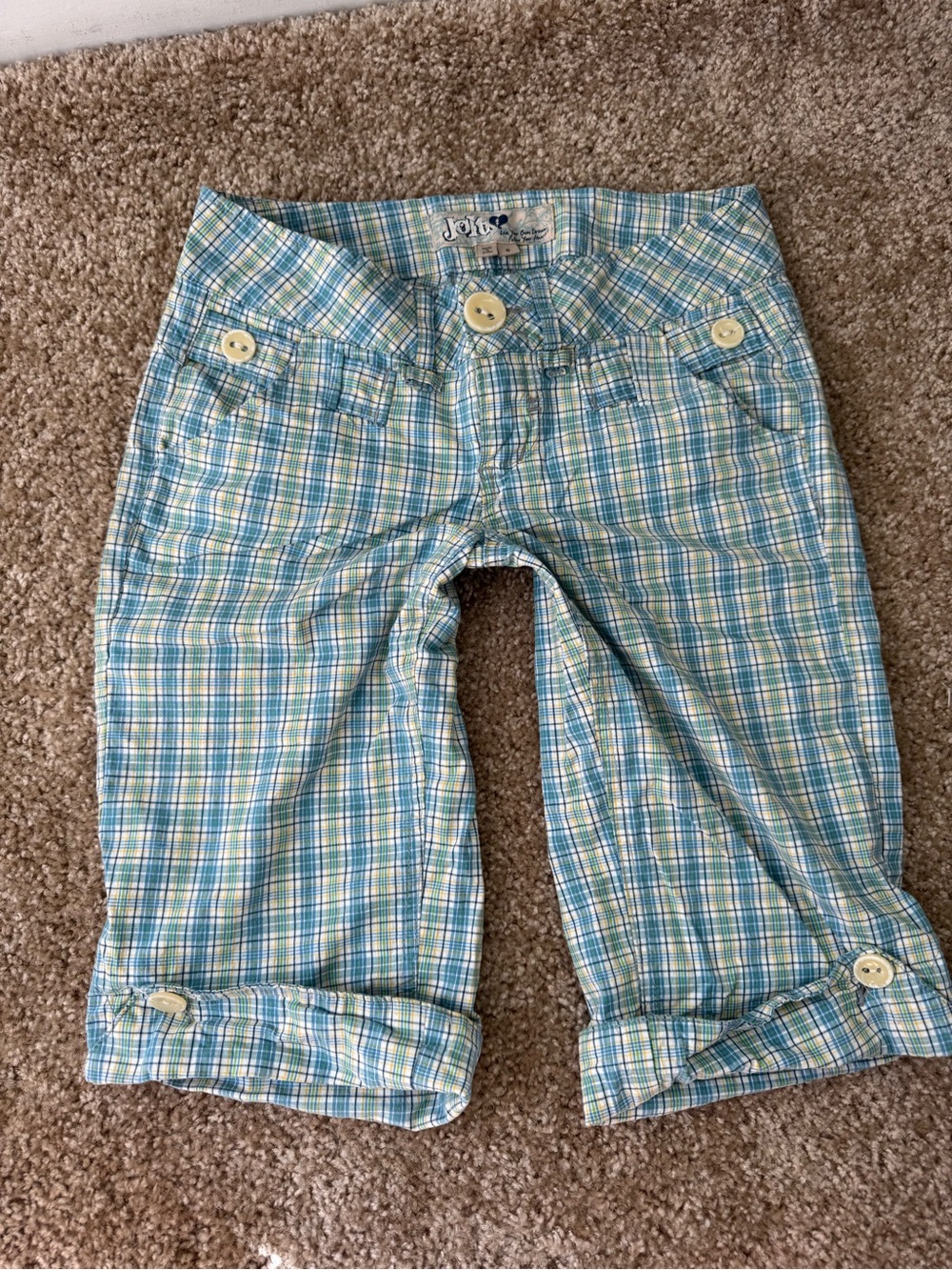Y2K Jolt plaid capri pants